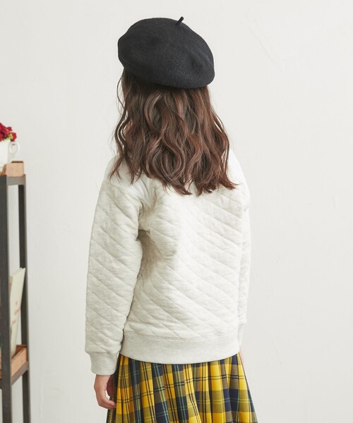 coen（コーエン）の「キルティングクルーネックプルオーバー(ナチュラル)（スウェット・キッズ・ナチュラル・150/100/110/120/130/140）」の4枚目の写真