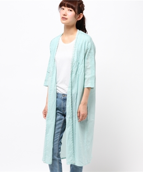 mystic（ミスティック）の「ローンガウン（シャツ/ブラウス・レディース・ブラック/エメラルド/オレンジ/オフホワイト・ﾌﾘ-）」の4枚目の写真