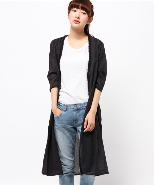 mystic（ミスティック）の「ローンガウン（シャツ/ブラウス・レディース・ブラック/エメラルド/オレンジ/オフホワイト・ﾌﾘ-）」の3枚目の写真