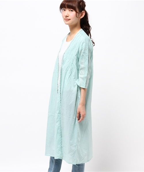 mystic（ミスティック）の「ローンガウン（シャツ/ブラウス・レディース・ブラック/エメラルド/オレンジ/オフホワイト・ﾌﾘ-）」の6枚目の写真