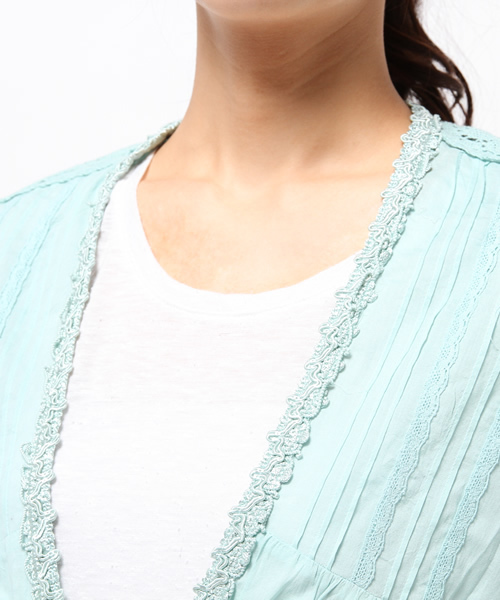 mystic（ミスティック）の「ローンガウン（シャツ/ブラウス・レディース・ブラック/エメラルド/オレンジ/オフホワイト・ﾌﾘ-）」の8枚目の写真