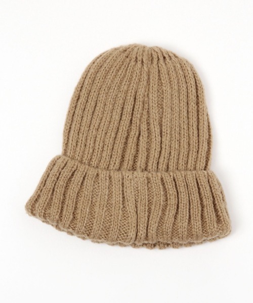 BAYFLOW（ベイフロー）の「2×2リブワッチ（ニットキャップ/ビーニー・レディース・オフホワイト/チャコール/ベージュ・FREE）」の4枚目の写真