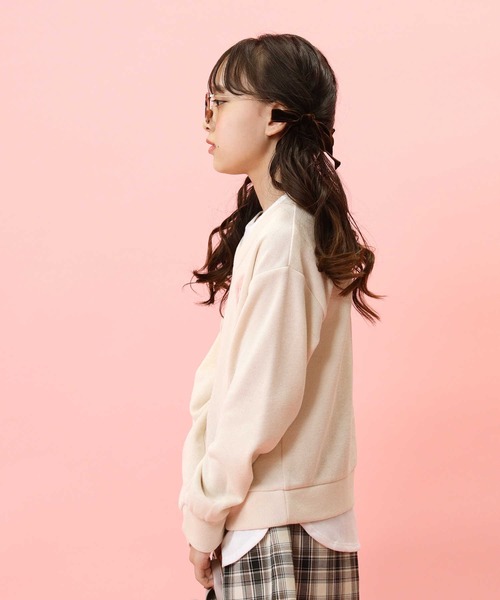 VIVIAN BLUE(ビビアンブルー)の「【VIVIAN BLUE】フェイクレイヤードトップス(スウェット・キッズ・ブルー/オフホワイト・130/140/150/120)」の4枚目の写真