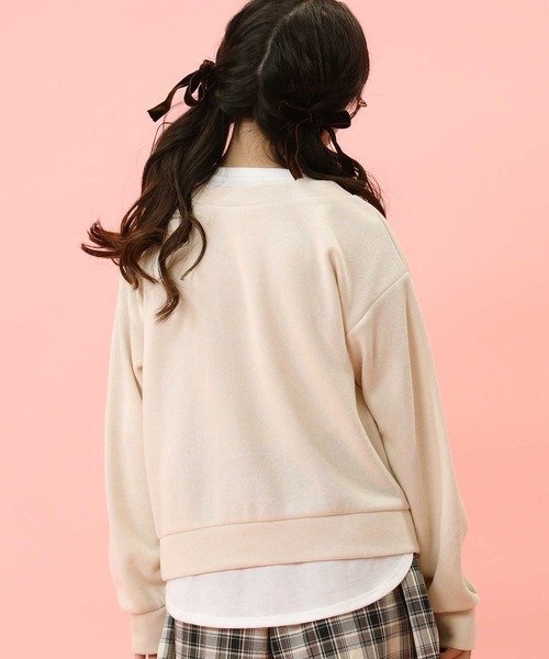 VIVIAN BLUE(ビビアンブルー)の「【VIVIAN BLUE】フェイクレイヤードトップス(スウェット・キッズ・ブルー/オフホワイト・130/140/150/120)」の5枚目の写真