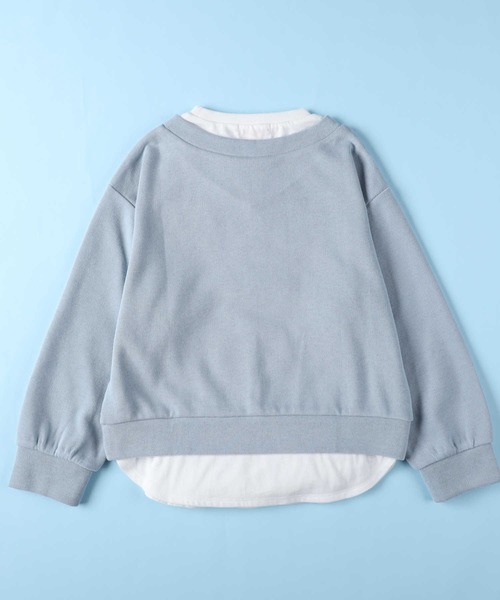 VIVIAN BLUE(ビビアンブルー)の「【VIVIAN BLUE】フェイクレイヤードトップス(スウェット・キッズ・ブルー/オフホワイト・130/140/150/120)」の13枚目の写真