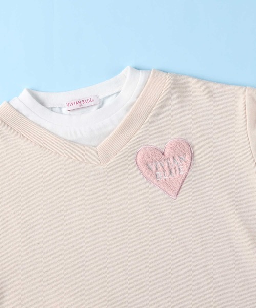 VIVIAN BLUE(ビビアンブルー)の「【VIVIAN BLUE】フェイクレイヤードトップス(スウェット・キッズ・ブルー/オフホワイト・130/140/150/120)」の16枚目の写真