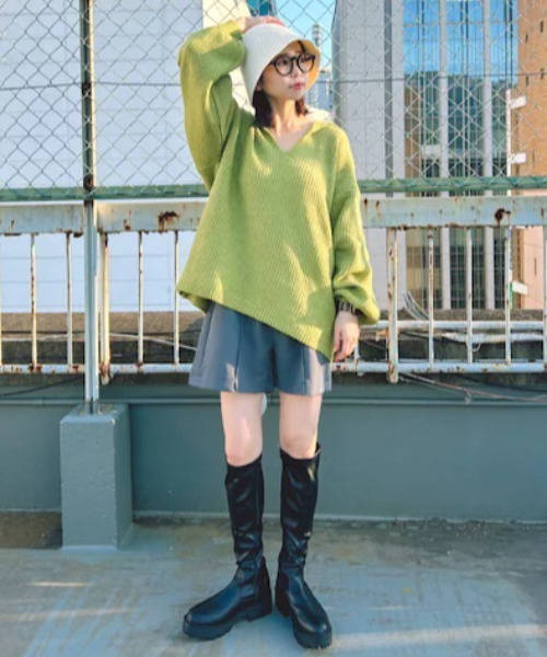 SPINNS（スピンズ）の「ニットクローシュハット（ハット・レディース・オフホワイト/ブラック・ONESIZE）」の11枚目の写真