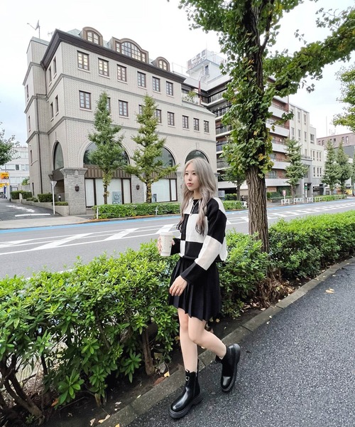 Figments（フィグメンツ）の「ニットプリーツミニスカート（スカート・レディース・ブラック/グレー/グリーン・FREE）」の7枚目の写真