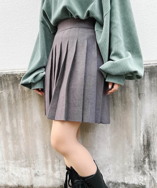 Figments（フィグメンツ）の「ニットプリーツミニスカート
