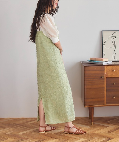 titivate（ティティベイト）の「シアージャガードキャミワンピース（ワンピース・レディース・ライトグリーン/ブラック/アイボリー・M/S/L）」の3枚目の写真