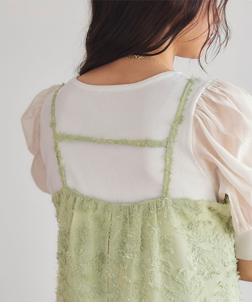 titivate（ティティベイト）の「シアージャガードキャミワンピース（ワンピース・レディース・ライトグリーン/ブラック/アイボリー・M/S/L）」の16枚目の写真