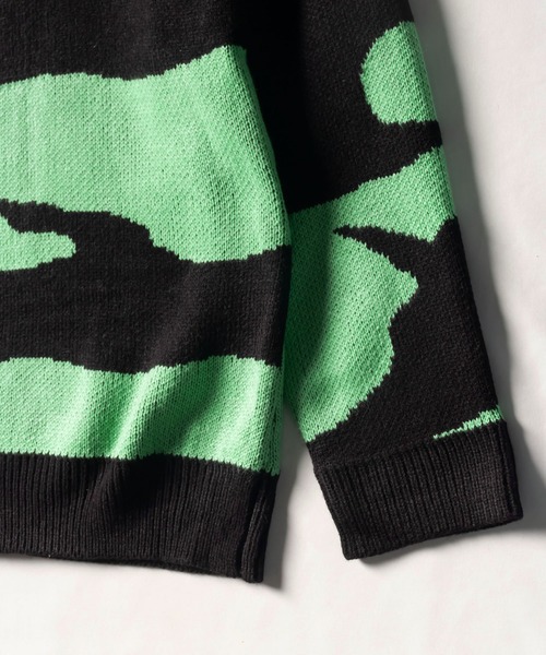 me+em select(ミームセレクト)の「ビッグシルエットバイカラーゼブラニット / bicolor zebra pattern knit(ニット/セーター・レディース・グリーン/ピンク/オレンジ・FREE)」の20枚目の写真