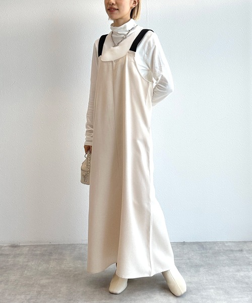 w closet（ダブルクローゼット）の「【前後2WAY】ショルダーベルトジャンパースカート（ジャンパースカート・レディース・アイボリー/カーキ/ライトブルー/ブラック・FREE）」の13枚目の写真