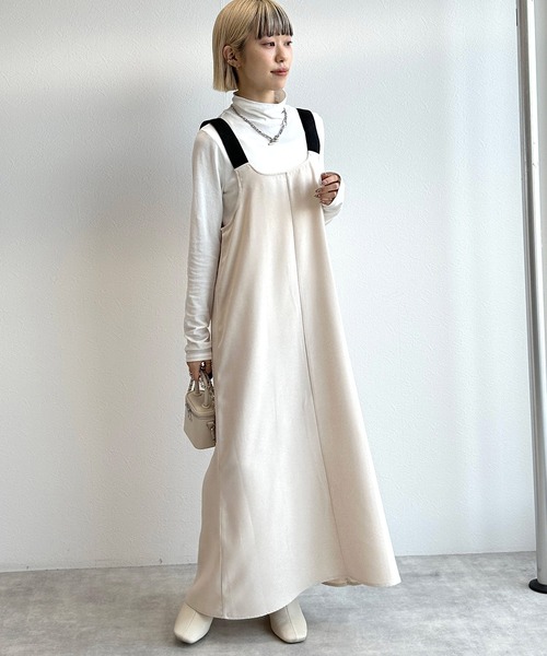 w closet（ダブルクローゼット）の「【前後2WAY】ショルダーベルトジャンパースカート（ジャンパースカート・レディース・アイボリー/カーキ/ライトブルー/ブラック・FREE）」の18枚目の写真