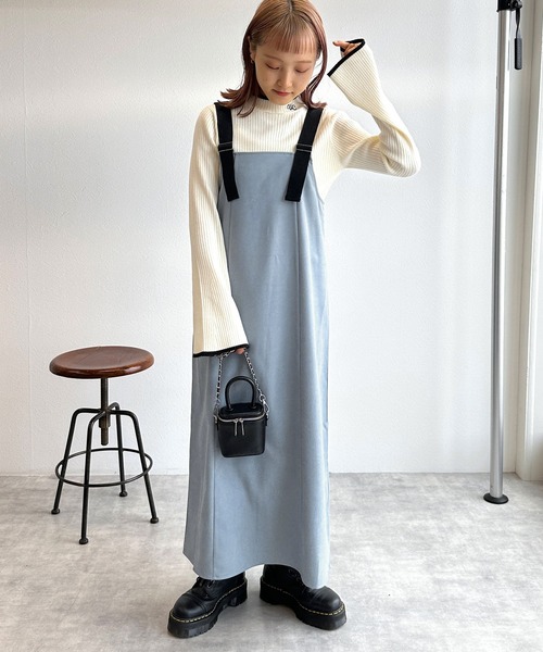 w closet（ダブルクローゼット）の「【前後2WAY】ショルダーベルトジャンパースカート（ジャンパースカート・レディース・アイボリー/カーキ/ライトブルー/ブラック・FREE）」の19枚目の写真