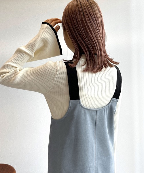 w closet（ダブルクローゼット）の「【前後2WAY】ショルダーベルトジャンパースカート（ジャンパースカート・レディース・アイボリー/カーキ/ライトブルー/ブラック・FREE）」の6枚目の写真