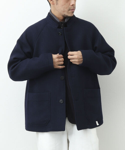 NOLLEY'S goodman（ノーリーズグッドマン）の「HIVER JACKET スタンドカラー メルトン ブルゾン（ブルゾン・メンズ・ブラック/ネイビー・M/L/S）」の2枚目の写真
