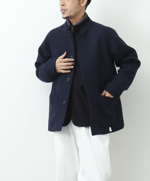 NOLLEY'S goodman（ノーリーズグッドマン）の「HIVER JACKET スタンドカラー メルトン ブルゾン（ブルゾン・メンズ・ブラック/ネイビー・M/L/S）」の4枚目の写真