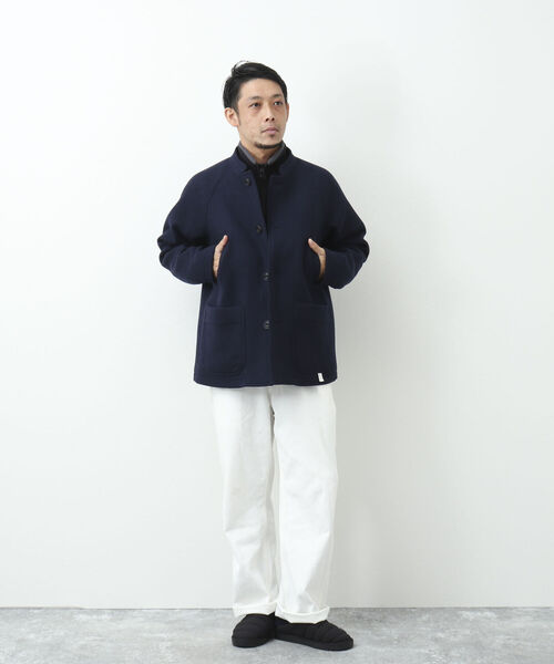 NOLLEY'S goodman（ノーリーズグッドマン）の「HIVER JACKET スタンドカラー メルトン ブルゾン（ブルゾン・メンズ・ブラック/ネイビー・M/L/S）」の7枚目の写真