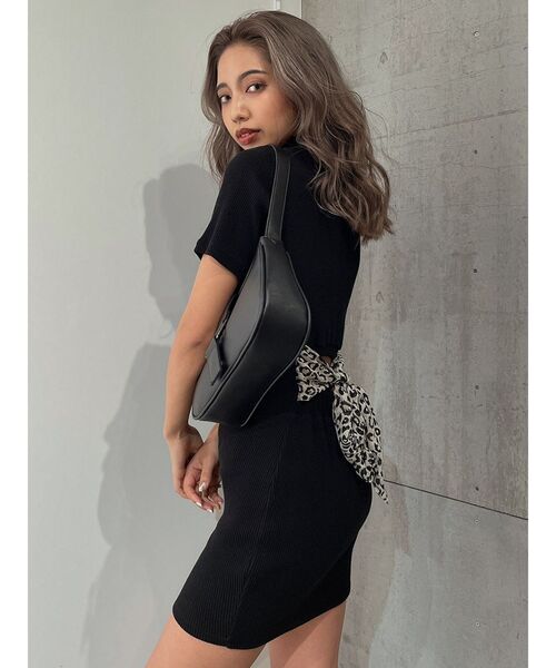 GYDA（ジェイダ）の「レオパードバックリボン ミニワンピース（ワンピース・レディース・ブラック/アイボリー・FREE）」の8枚目の写真