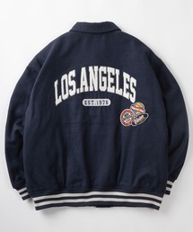 VISION STREET WEAR | 【VISION STREET WEAR/ヴィジョンストリートウェア】アーチロゴ サガラ ワッペン バック刺繍 リブライン メルトンスタジアムジャケット/ コーチジャケット/ビッグシルエット(ブルゾン)