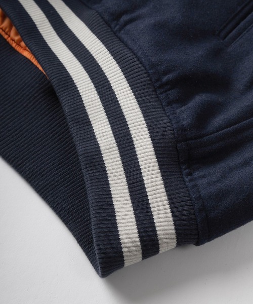 VISION STREET WEAR（ヴィジョンストリートウェア）の「【VISION STREET  WEAR/ヴィジョンストリートウェア】アーチロゴ サガラ ワッペン バック刺繍 リブライン メルトンスタジアムジャケット/ コーチジャケット/ビッグシルエット（ブルゾン・メンズ・ブラック/ネイビー/グリーン・XL/M/L）」の11枚目の写真