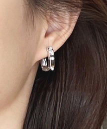 Futier land | タイニーストーンフープピアス(ピアス（両耳用）)