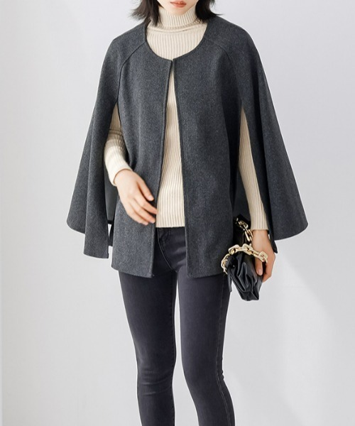 セール】ノーカラーケープポンチョ（ポンチョ）｜PIN（ピン）の