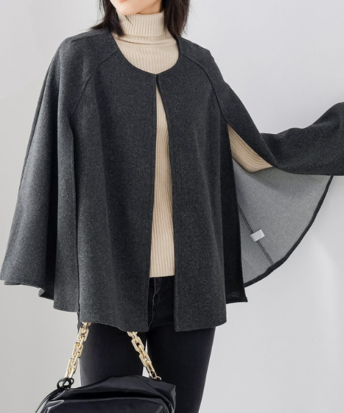 セール】ノーカラーケープポンチョ（ポンチョ）｜PIN（ピン）の