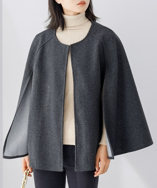 セール】ノーカラーケープポンチョ（ポンチョ）｜PIN（ピン）の