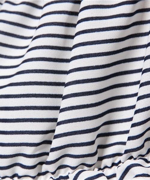 one after another NICE CLAUP（ワンアフターアナザーナイスクラップ）の「【ナイスクラップ】シャーリング切替Tシャツ（Tシャツ/カットソー・レディース・その他12/ネイビー/ホワイト・FREE）」の15枚目の写真