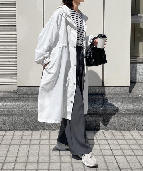 Chillfar（チルファー）の「フード付きロングコート（トレンチコート