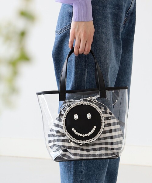 Ray BEAMS（レイビームス）の「ECODECO / クリア トートバッグ（トートバッグ・レディース・ブラック/ブラウン・ONE SIZE）」の2枚目の写真