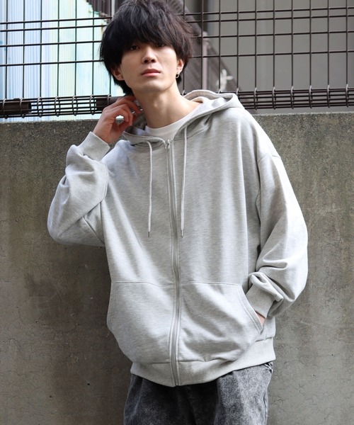 SITRY（シトリー）の「Big silhouette full zip sweat hoodie / ビッグシルエット フルジップ スウェット フーディ/パーカー（パーカー・メンズ・杢グレー/ブラウン/ブラック/グレイッシュブルー・L/M）」の22枚目の写真