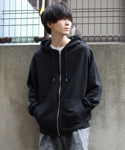 SITRY（シトリー）の「Big silhouette full zip sweat hoodie / ビッグシルエット フルジップ スウェット フーディ/パーカー（パーカー・メンズ・杢グレー/ブラウン/ブラック/グレイッシュブルー・L/M）」の20枚目の写真