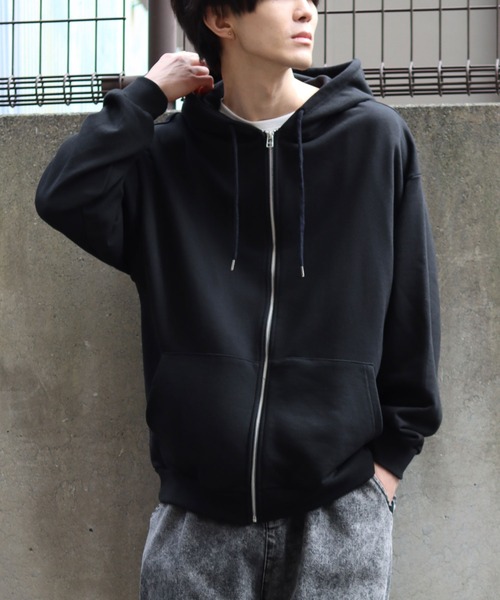 SITRY（シトリー）の「Big silhouette full zip sweat hoodie / ビッグシルエット フルジップ スウェット フーディ/パーカー（パーカー・メンズ・杢グレー/ブラウン/ブラック/グレイッシュブルー・L/M）」の21枚目の写真