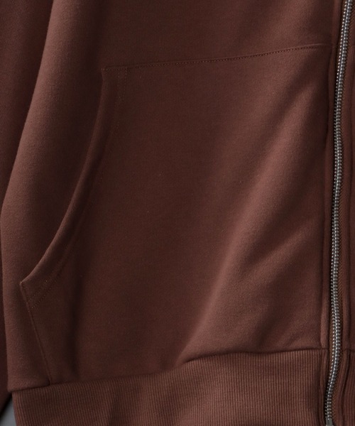 SITRY（シトリー）の「Big silhouette full zip sweat hoodie / ビッグシルエット フルジップ スウェット フーディ/パーカー（パーカー・メンズ・杢グレー/ブラウン/ブラック/グレイッシュブルー・L/M）」の8枚目の写真