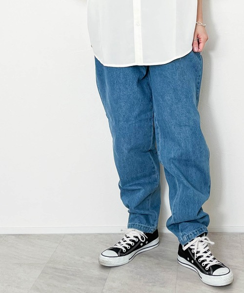 Anytime Songs（エニータイムソングス）の「12オンス ワイドテーパード 5ポケット デニムパンツ（デニムパンツ・メンズ・ブラック系その他2/ブルー系その他2/ブラック系その他/インディゴブルー/ブルー系その他・X-LARGE/MEDIUM/LARGE）」の4枚目の写真