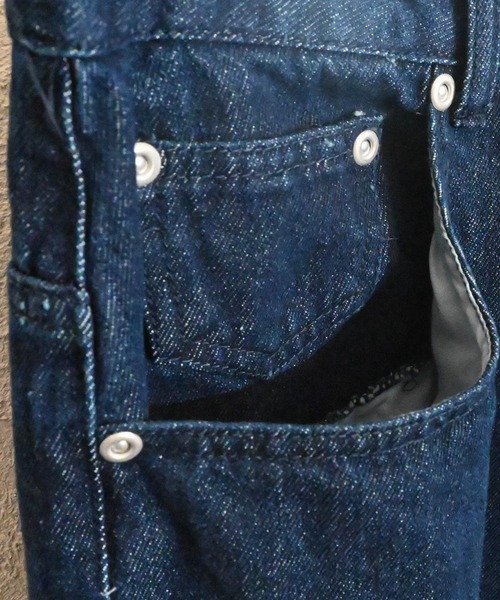 Anytime Songs（エニータイムソングス）の「12オンス ワイドテーパード 5ポケット デニムパンツ（デニムパンツ・メンズ・ブラック系その他2/ブルー系その他2/ブラック系その他/インディゴブルー/ブルー系その他・X-LARGE/MEDIUM/LARGE）」の9枚目の写真