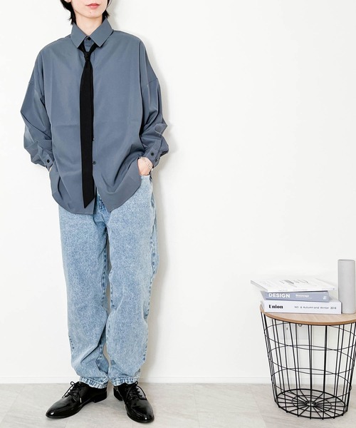 Anytime Songs（エニータイムソングス）の「12オンス ワイドテーパード 5ポケット デニムパンツ（デニムパンツ・メンズ・ブラック系その他2/ブルー系その他2/ブラック系その他/インディゴブルー/ブルー系その他・X-LARGE/MEDIUM/LARGE）」の15枚目の写真