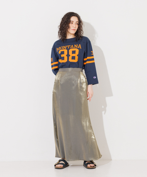 NOMINE(ノミネ)の「【セットアップ対応】スパークシャンブレーマーメイドスカート(スカート・レディース・チャコールグレー/グレー/グリーン/ダークオレンジ・S/M)」の8枚目の写真