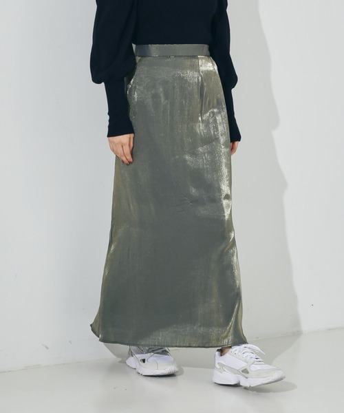 NOMINE(ノミネ)の「【セットアップ対応】スパークシャンブレーマーメイドスカート(スカート・レディース・チャコールグレー/グレー/グリーン/ダークオレンジ・S/M)」の2枚目の写真