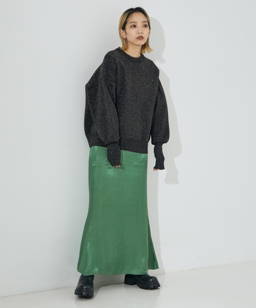 NOMINE(ノミネ)の「【セットアップ対応】スパークシャンブレーマーメイドスカート(スカート・レディース・チャコールグレー/グレー/グリーン/ダークオレンジ・S/M)」の21枚目の写真