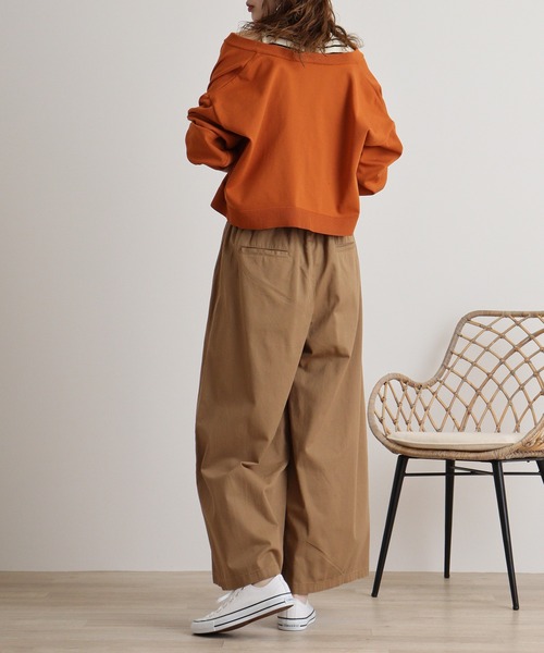 atONE(アットワン)の「atONE 前タックワイドパンツ(その他パンツ・レディース・ブラック/カーキ/ベージュ・M/L/LL/4L/3L)」の12枚目の写真