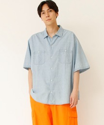 【DENIM DELIGHT DAYS】ヴィンテージシャンブレーオープンカラーショートスリーブシャツ