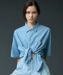 【DENIM DELIGHT DAYS】ヴィンテージシャンブレーオープンカラーショートスリーブシャツ