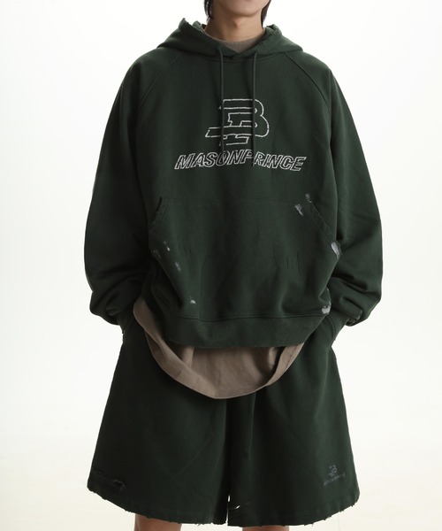 MASONPRINCE(メイソンプリンス)の「ウエストゴム シンプルロゴ スウェットショーツ DK3052【MASONPRINCE】(スウェットパンツ・メンズ・ダークグレー/ホワイト/グリーン・S/L/M)」の11枚目の写真