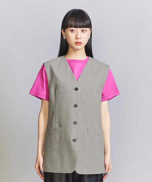 BEAUTY&YOUTH UNITED ARROWS（ビューティーアンドユースユナイテッドアローズ）の「ノーカラー ツイード ベスト（ベスト・レディース・ダークブラウン・S/M）」の5枚目の写真