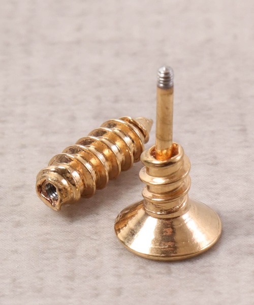 FUNALIVE（ファンアライブ）の「JON ステンレスネジピアス両耳２点セット（ピアス（両耳用）・メンズ・シルバー/ブラック/ゴールド・FREE）」の8枚目の写真