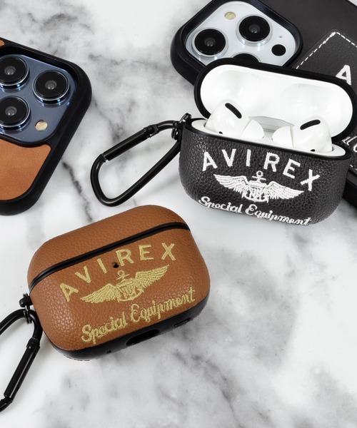AVIREX(アヴィレックス)の「アヴィレックス AirPods Pro 第3世代 第2世代 第1世代 ケース「刺繍ロゴ」(ヘッドフォン/イヤホン・メンズ・ブラック/ブラウン/グレー/ネイビー・A/B)」の11枚目の写真